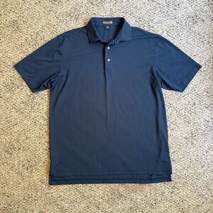 Peter Millar Summer Comfort Men's Navy Golf Performance Polo Shirt Size L